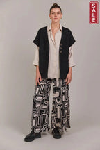 Folie Button Vest Black