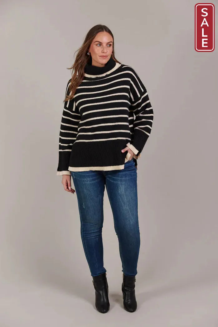 Katana Roll Neck Knit Black