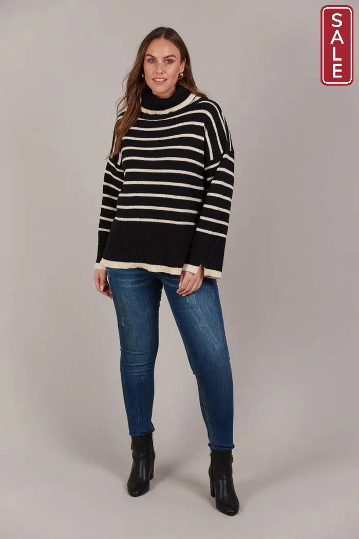 Katana Roll Neck Knit Black