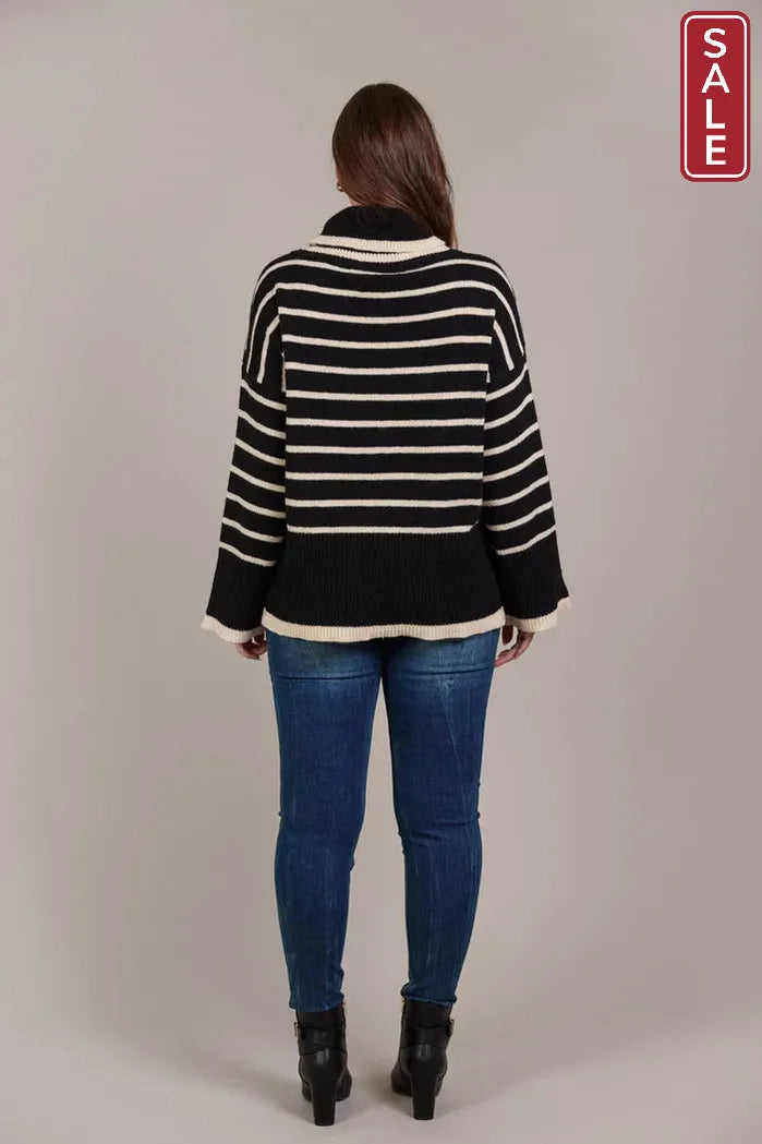 Katana Roll Neck Knit Black