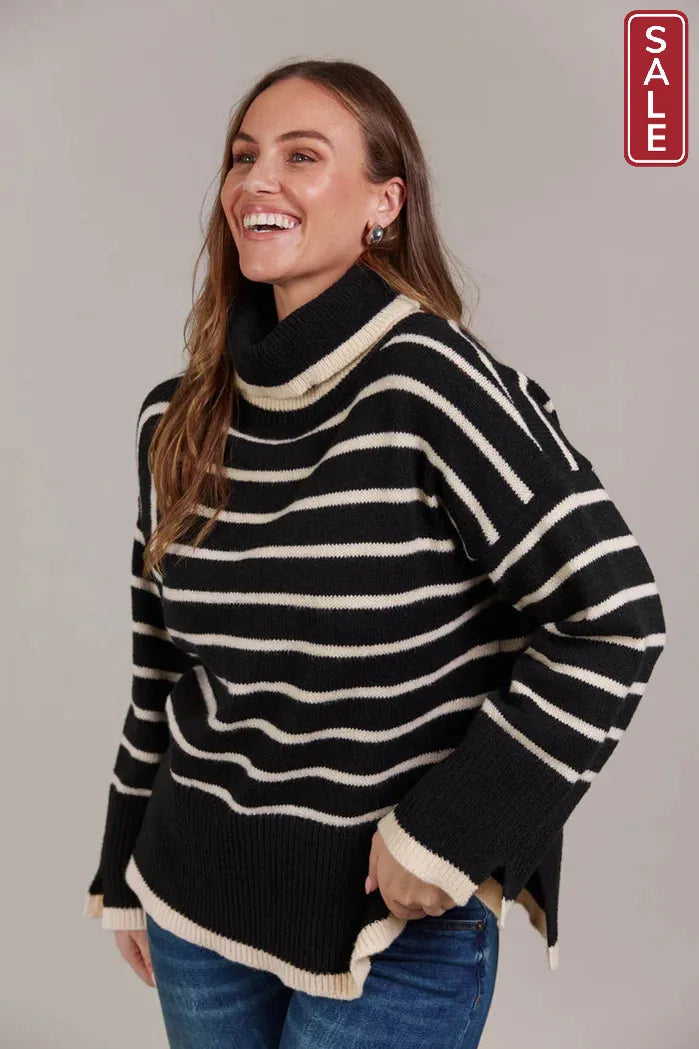 Katana Roll Neck Knit Black