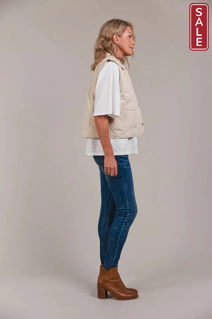 Argo Crop Vest Ecru