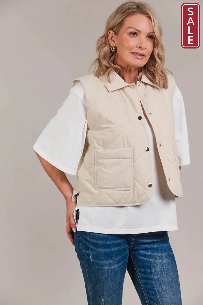 Argo Crop Vest Ecru