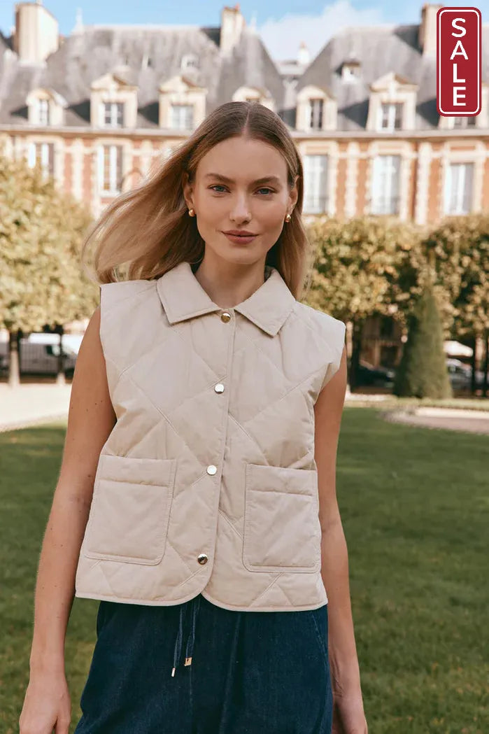 Argo Crop Vest Ecru
