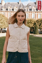 Argo Crop Vest Ecru