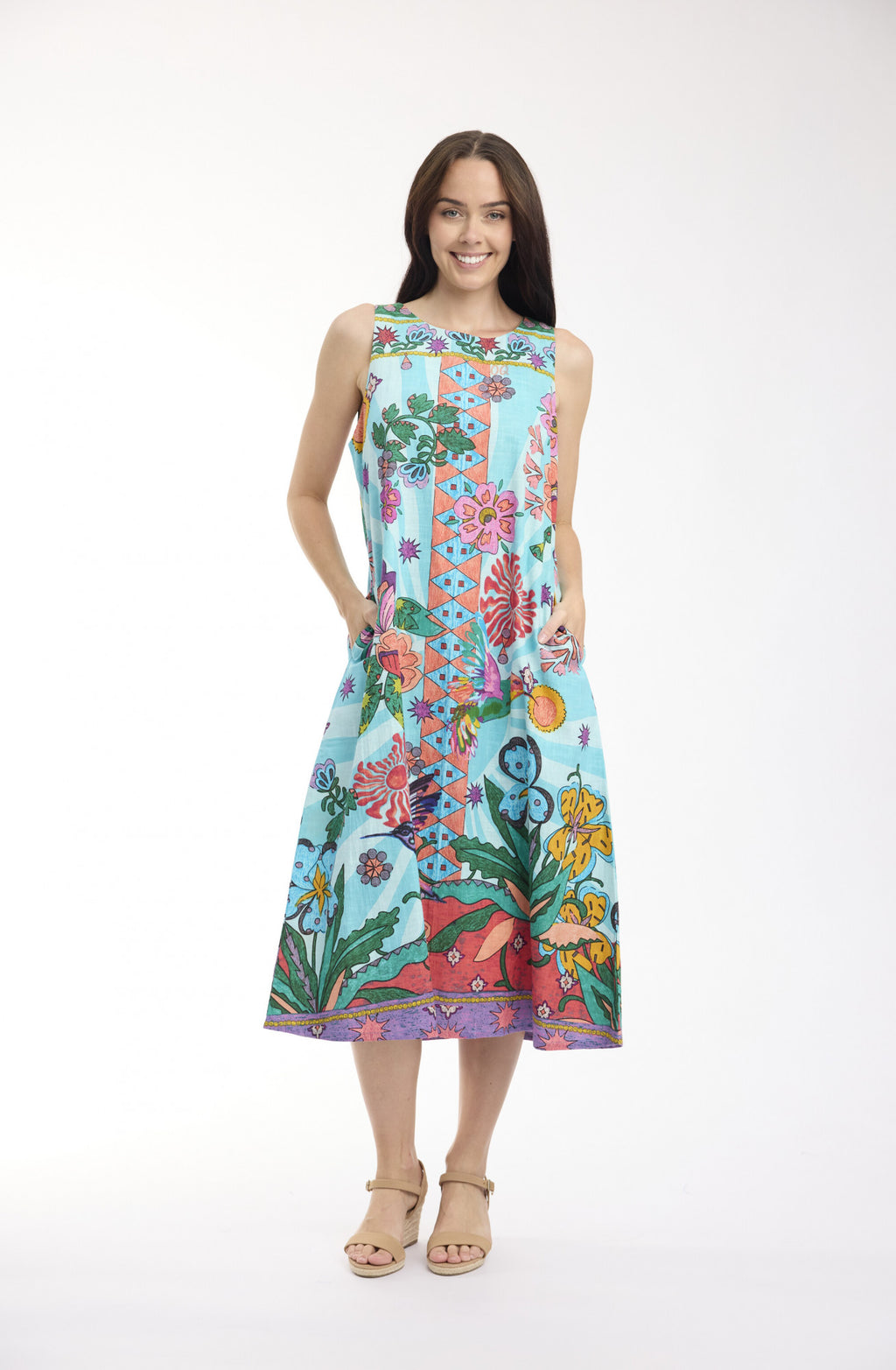 Provence Dress Midi Sleeveless