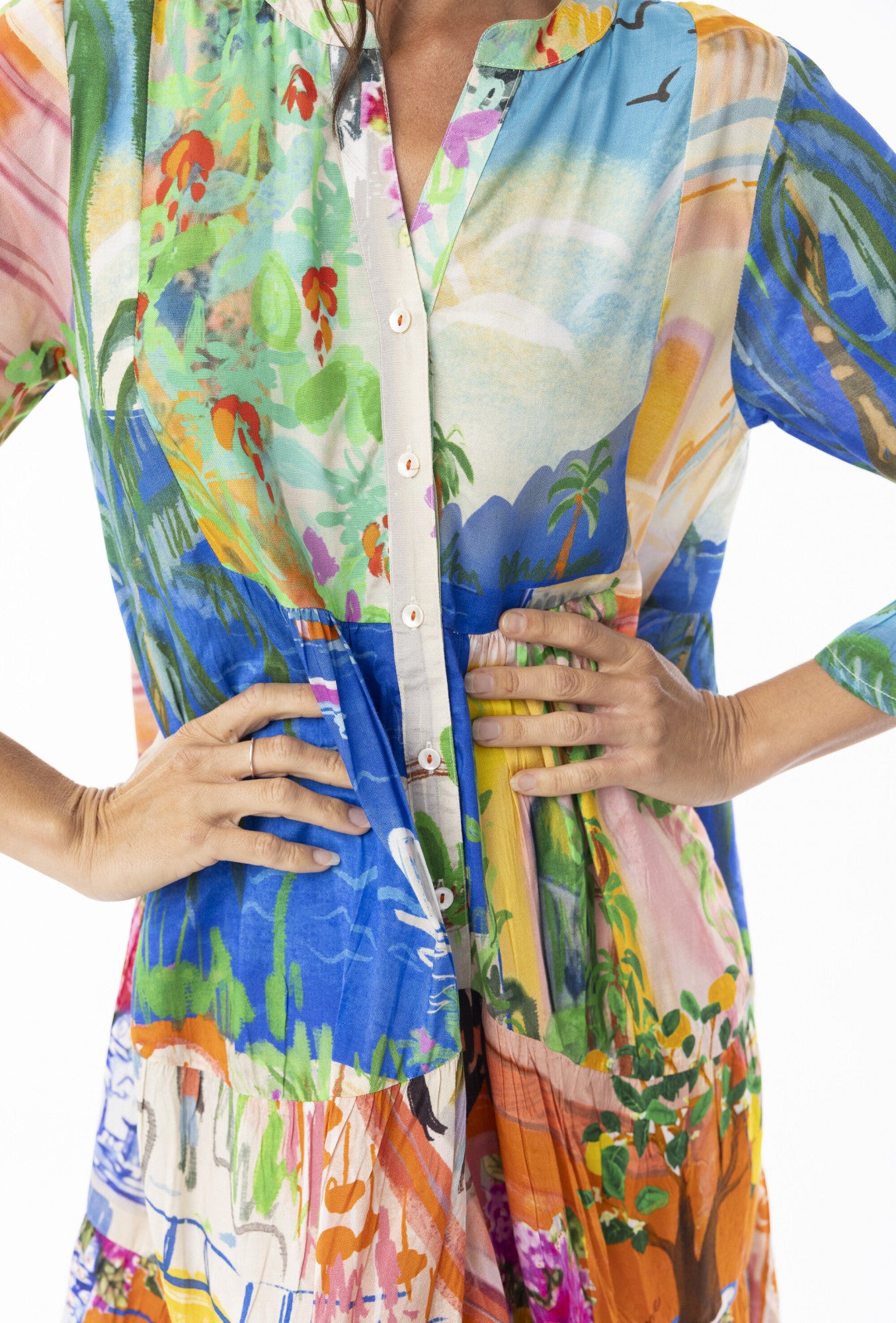 Sardinia Layers Frill Sleeve Dress