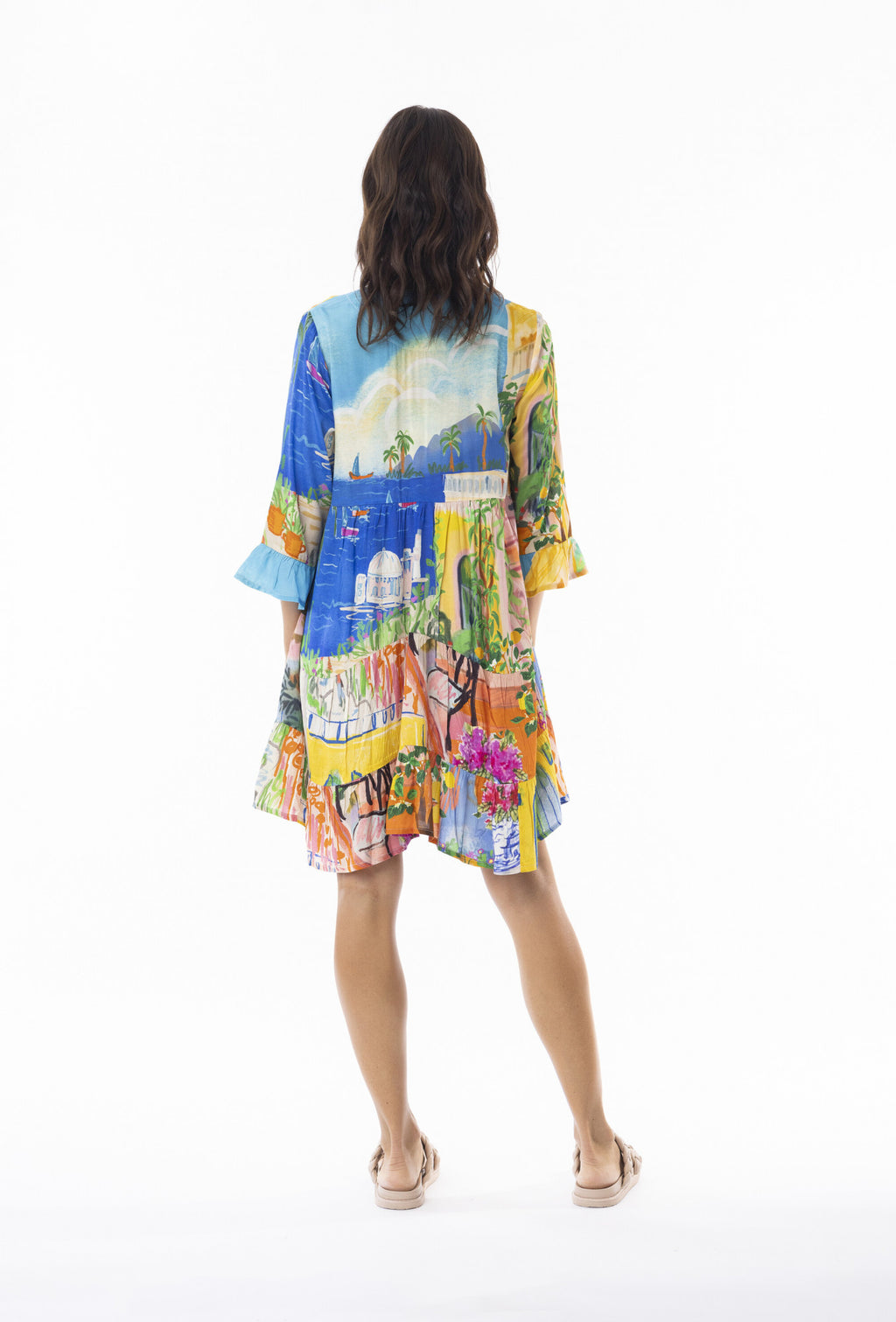 Sardinia Layers Frill Sleeve Dress