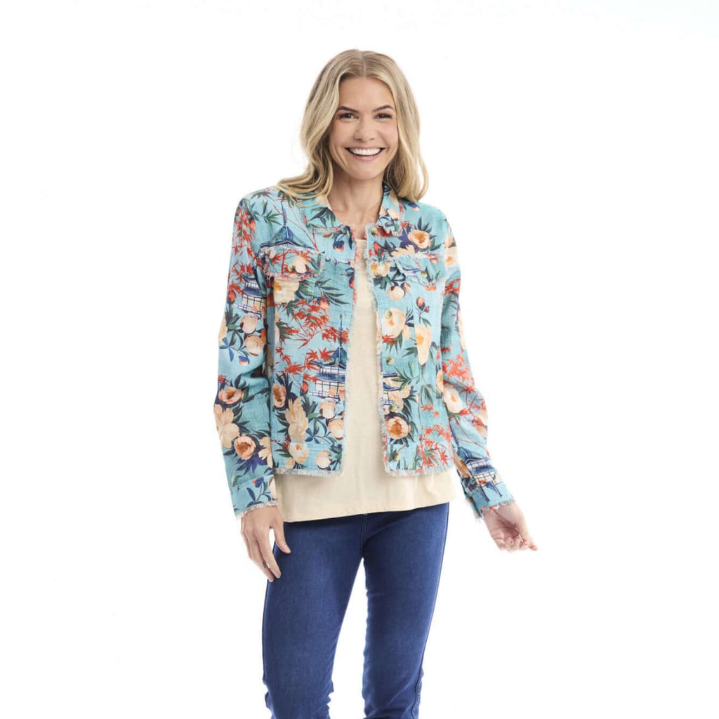 Gordes Fringe Jacket Blue