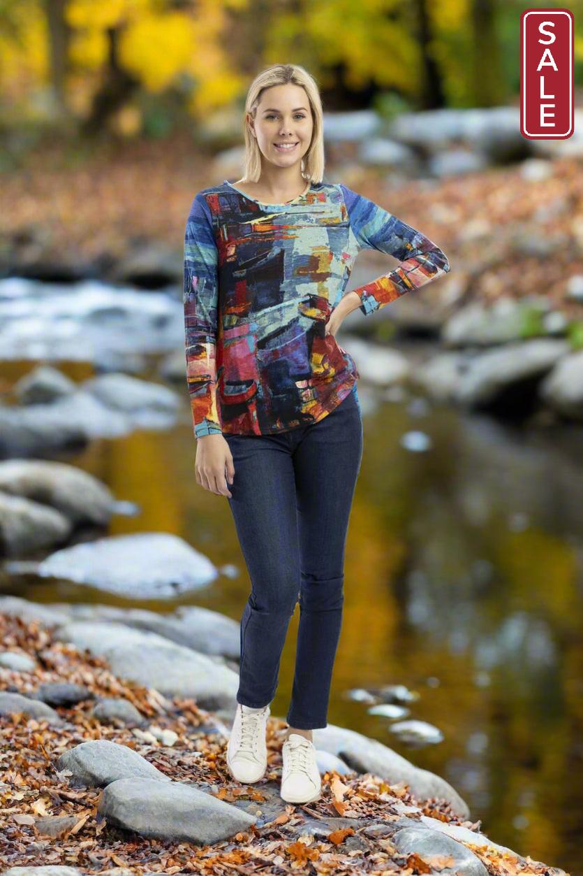 T-Shirt Contemporary Crew LS N/B