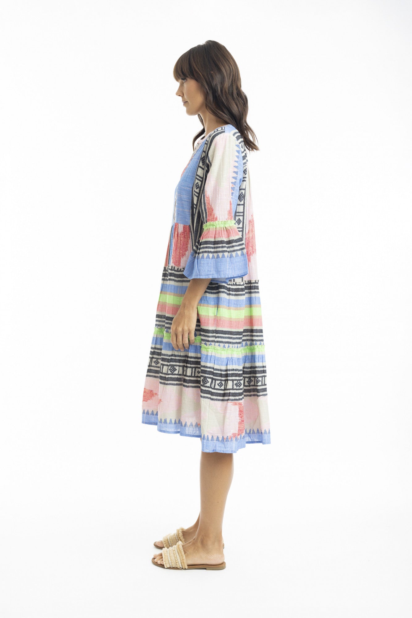 Amara Layered Dress with Frill Sleeve