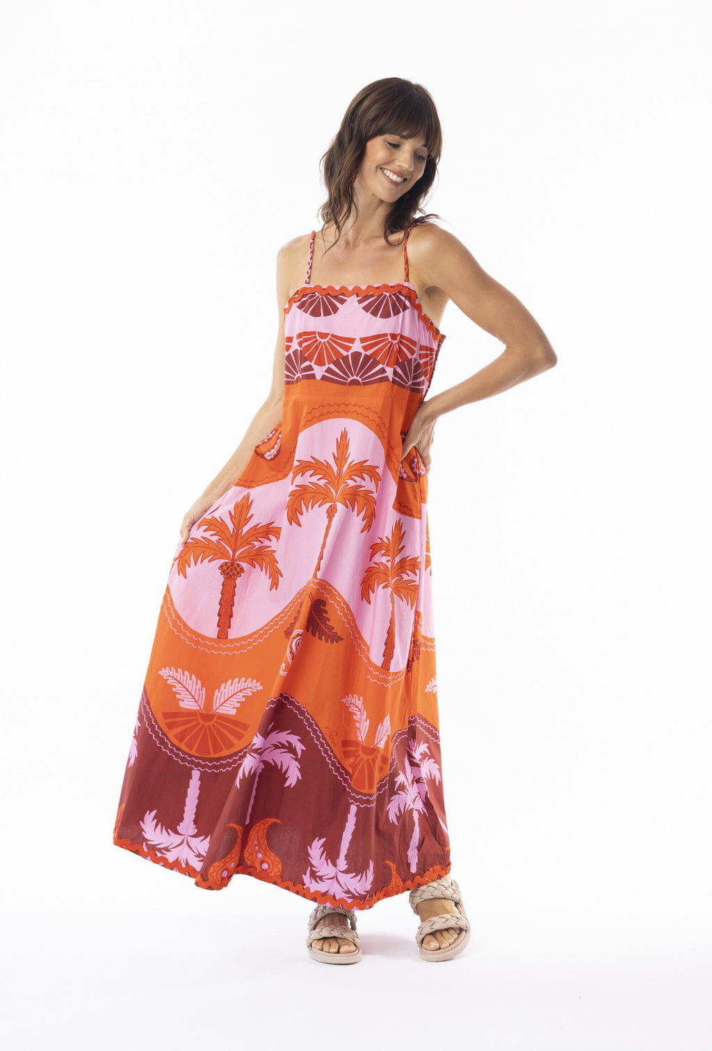 Celeste Orange Dress Strappy