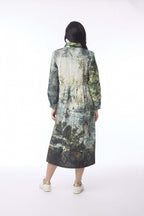 Digital Collar Dress Tropical Jungle Orientique