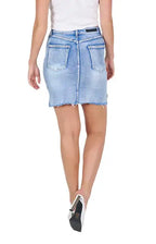 Frayed Denim Mini Skirt