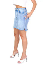Frayed Denim Mini Skirt