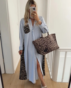 Striped & Leopard Dress Shirt