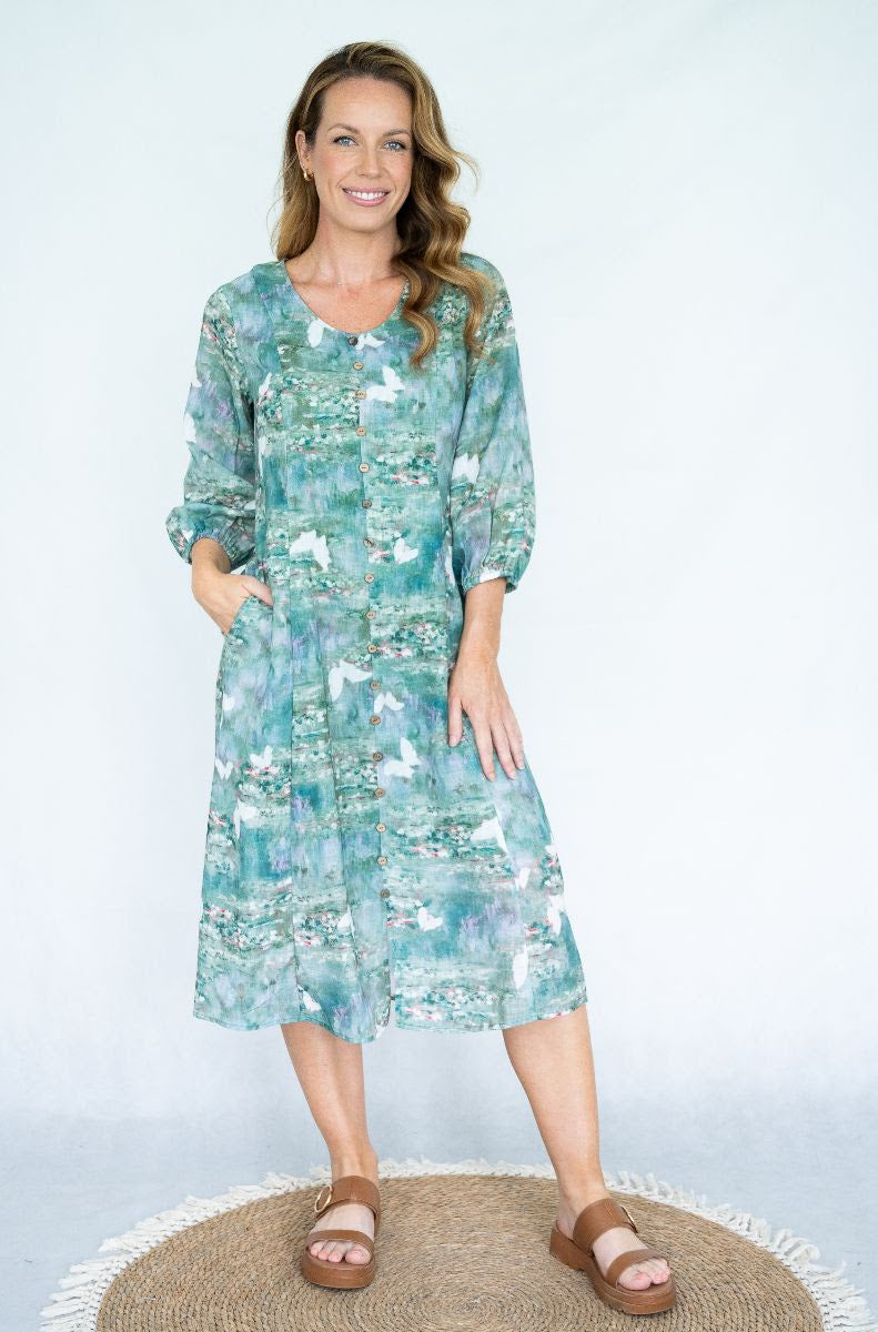 Garden Butterfly Midi Dress