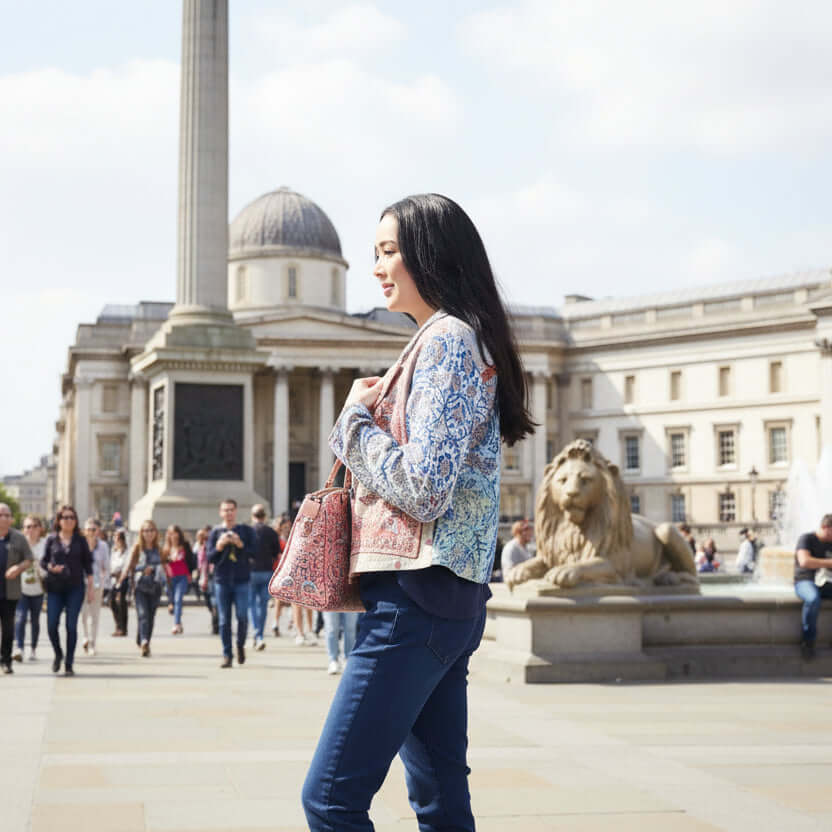 Cropped Digital jacket -Sanganeer Orientique