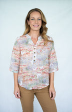 Garden Butterfly Top Beige multi