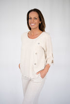 Linen Shell Button Top