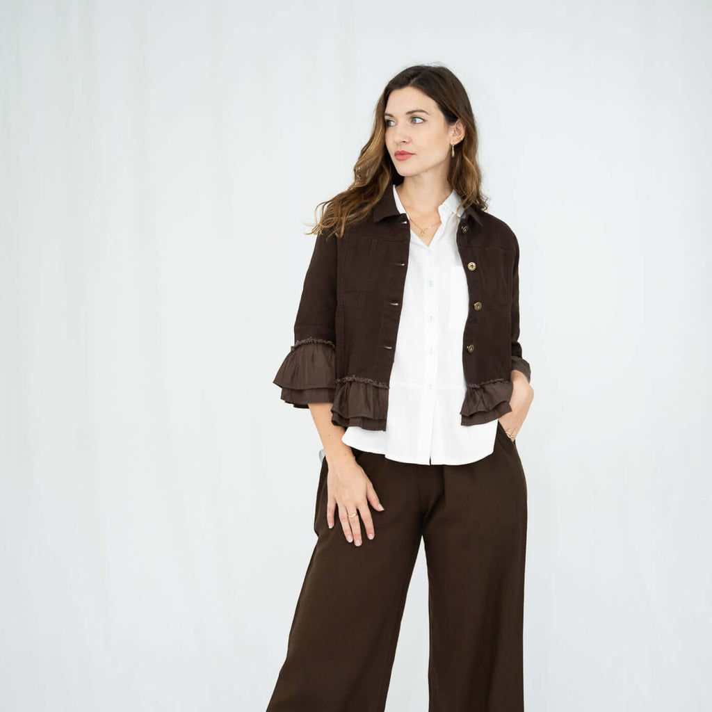Frill Trim Jacket Jolie Saule