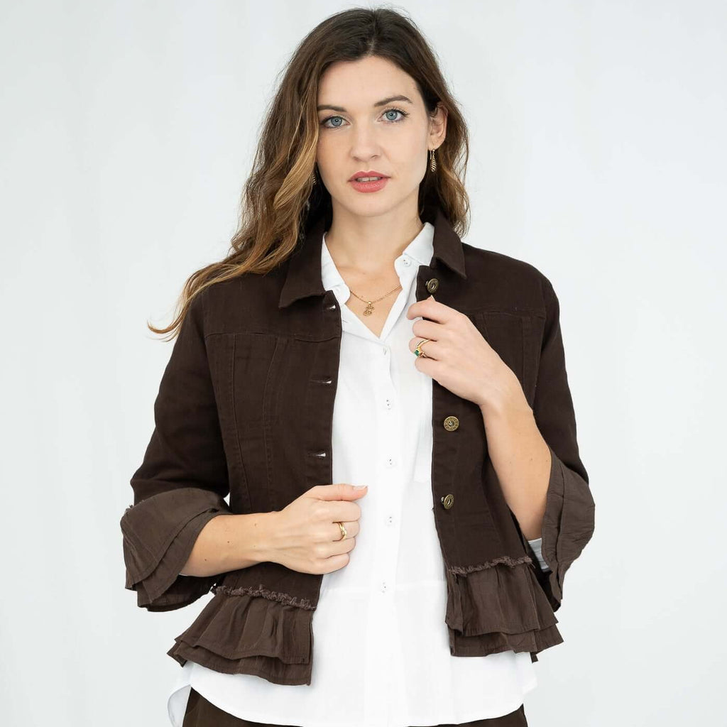 Frill Trim Jacket Jolie Saule
