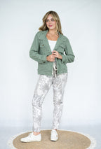 WT Linen Fringe Jacket Khaki