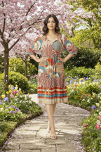 Ponta Verde Dress Layers Puff Sleeve