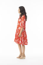 Comodoro Red Dress Collar Buttonthrough