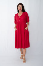 WT Red Peasant Dress