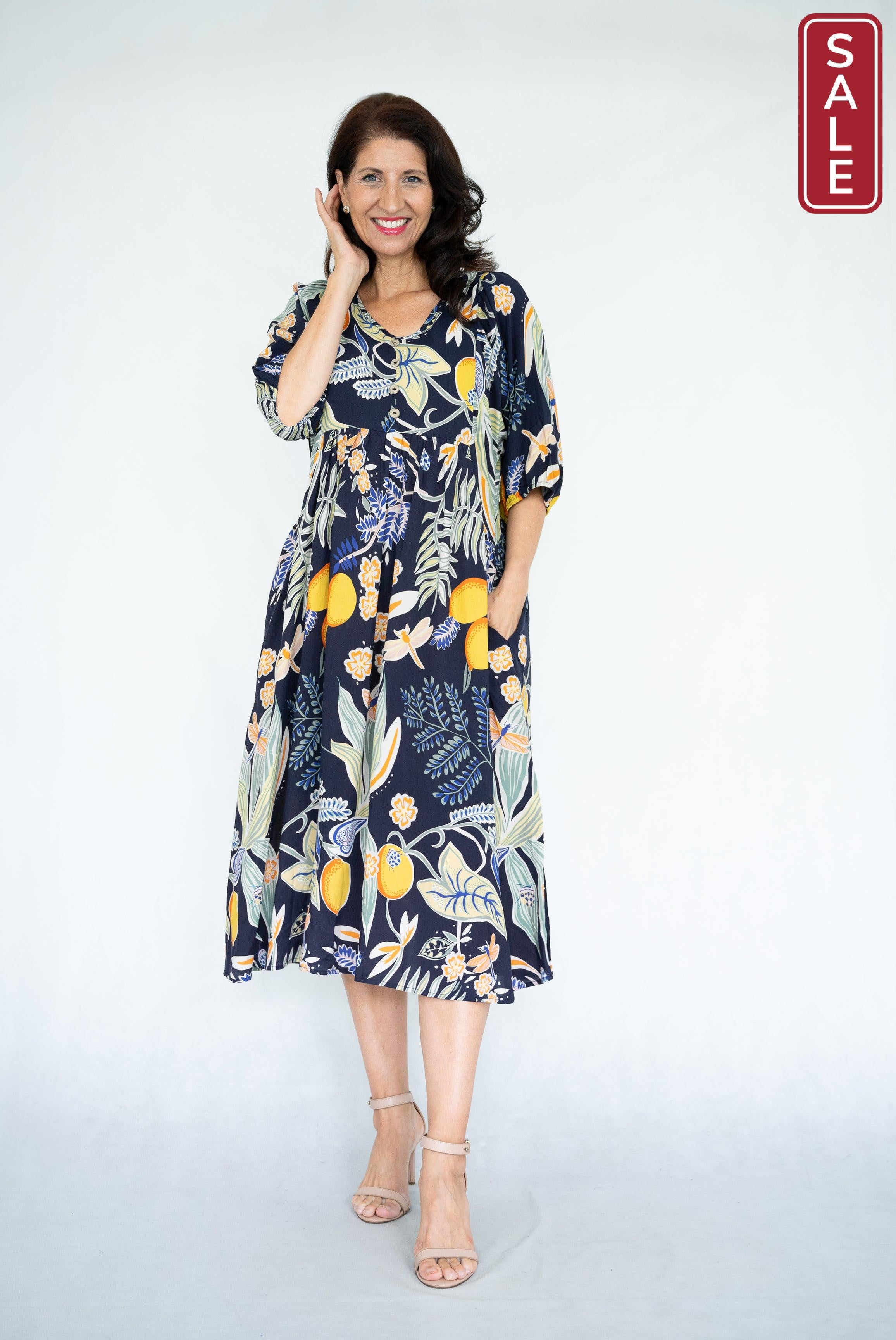 WT Garden Party Dress Dark navy