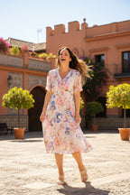 Botanical Tiered Dress Willow tree