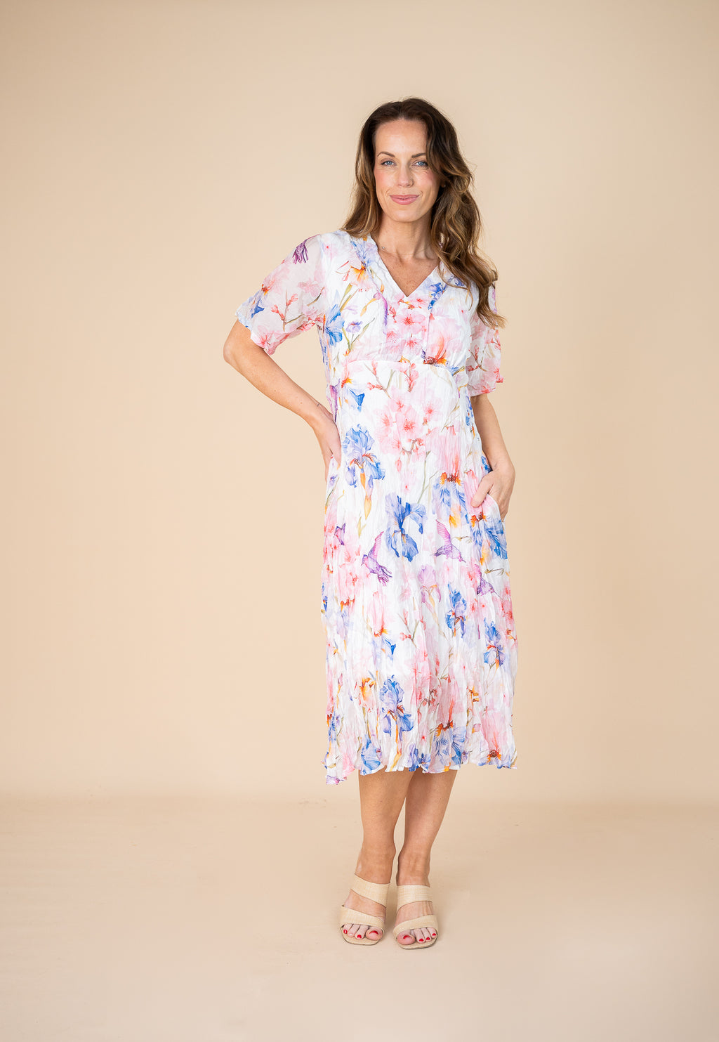 Botanical Tiered Dress Willow tree