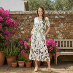 Botanical Tiered Dress Willow tree