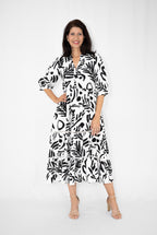 Cora  Dress black / white