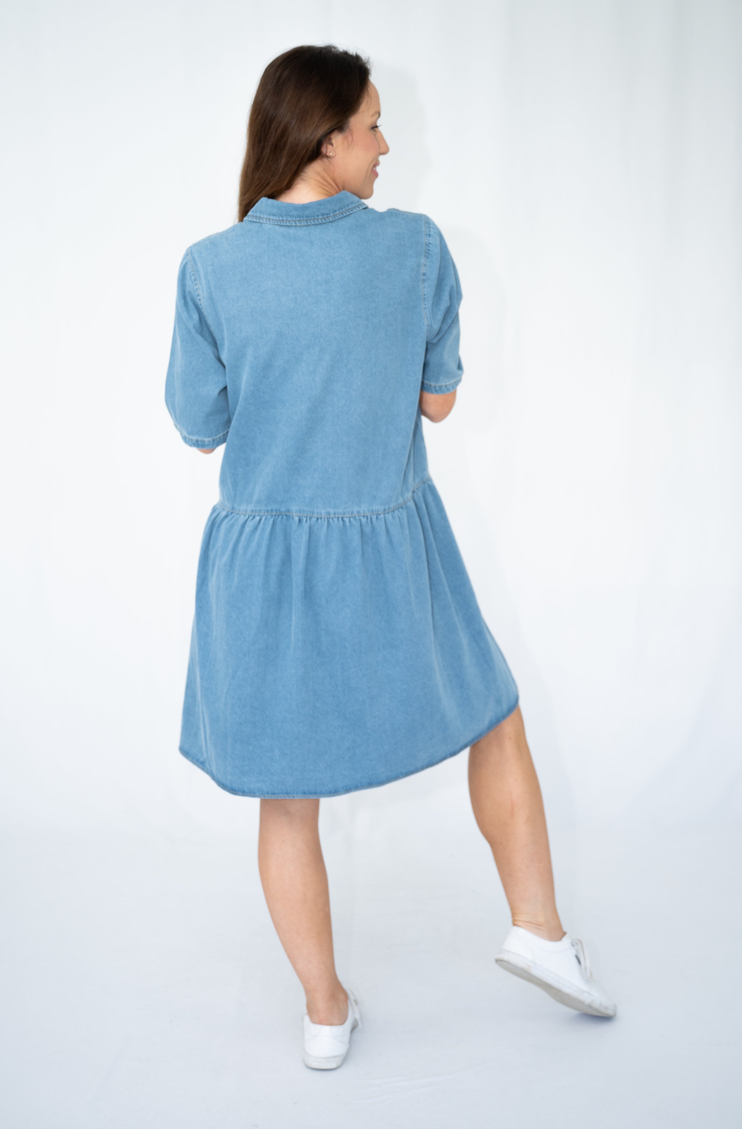 Denim Short Sleeve Dress