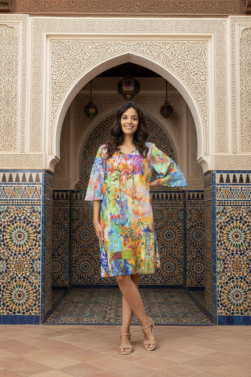 Oriental Digital Tie Dress