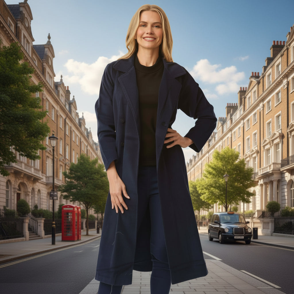 Orientique Cord Trenchcoat-Navy Gypsyroad Bowral