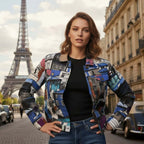 Biker Jacket Porto Blue Orientique