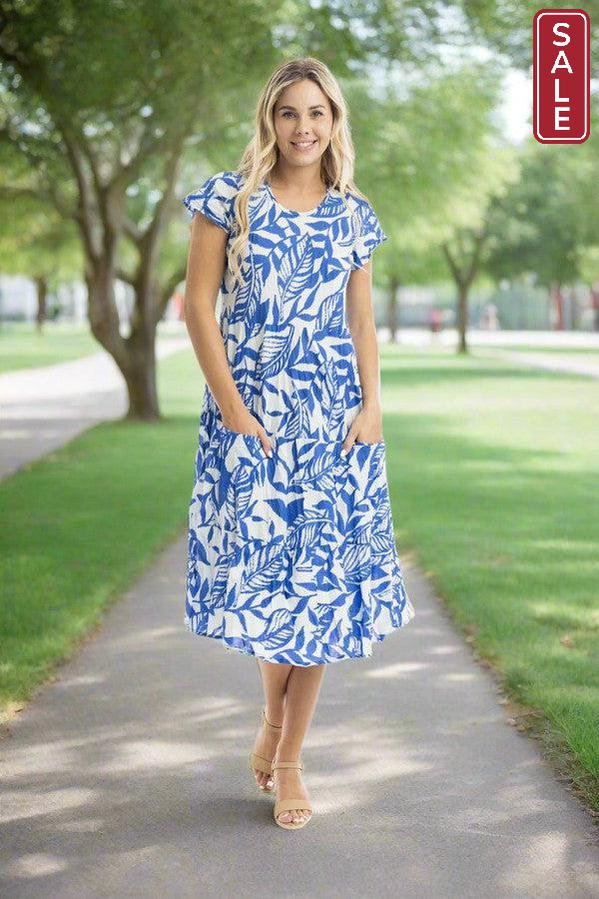 Orientique Hayman Bias  Dress blue