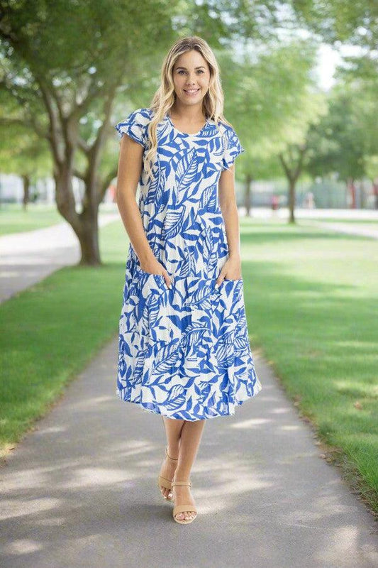 Orientique Hayman Bias  Dress blue