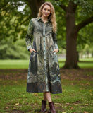 Digital Collar Dress Tropical Jungle Orientique