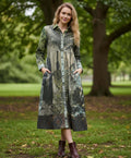 Digital Collar Dress Tropical Jungle Orientique