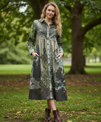 Digital Collar Dress Tropical Jungle Orientique