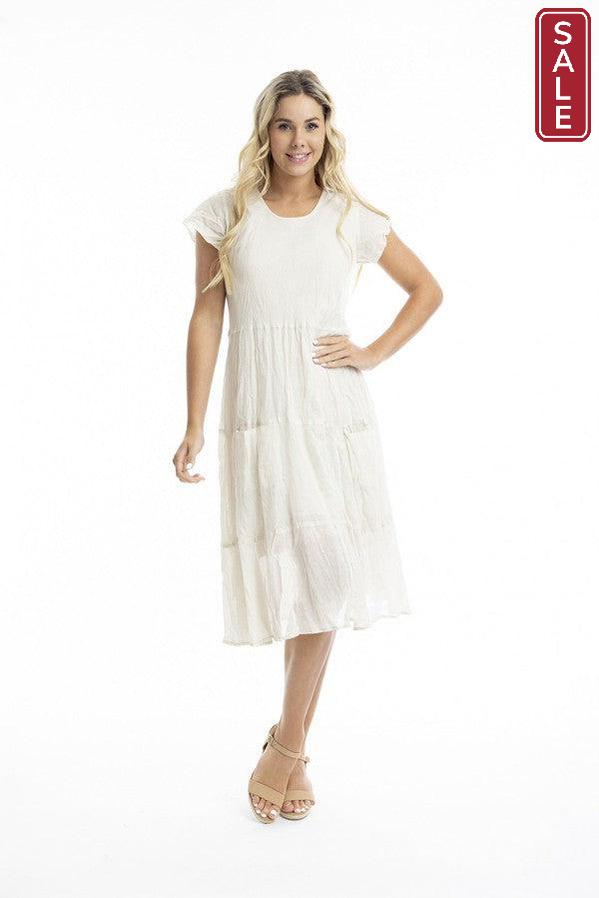 Orientique Dress Essentials Cotton Gauze Bias Pockets Sand