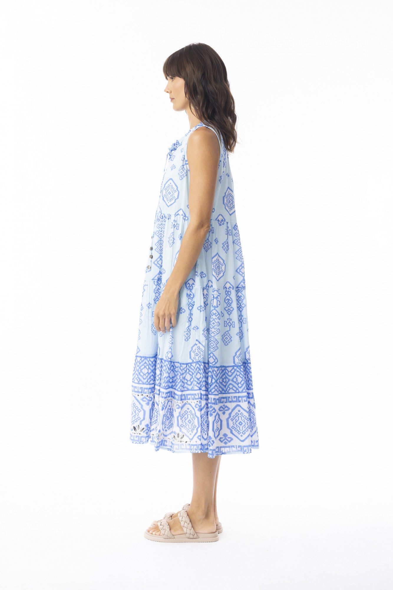 Carla Sleeveless Dress Blue