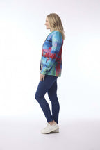 Printed Jacket Zip -Sail Boats Orientique
