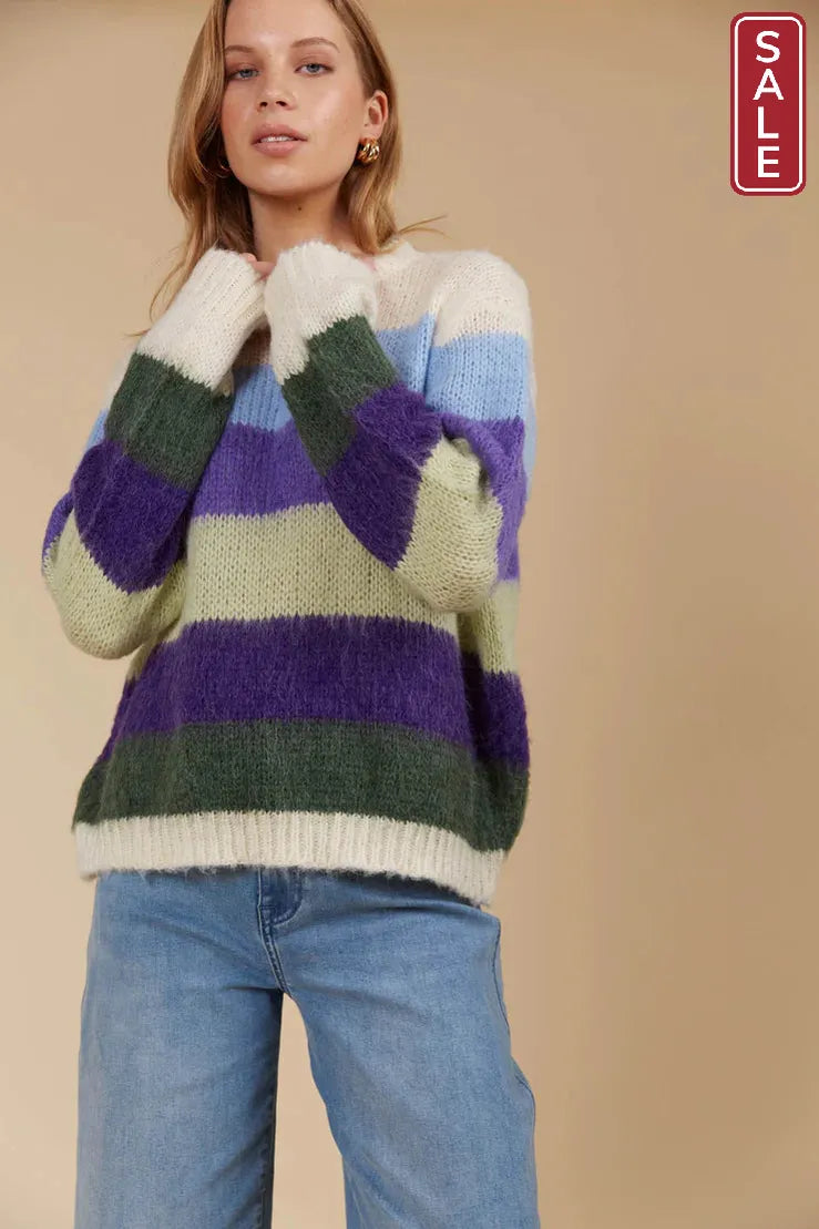 Pallas Stripe Jumper-Violet