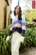 Pallas Stripe Jumper-Violet Isle of Mine