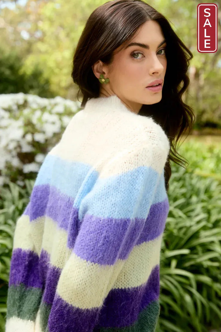 Pallas Stripe Jumper-Violet